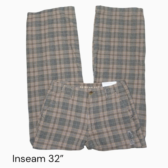 American Eagle Plaid Wide Leg Pants Women’s Size 6 Long - Picture 3 of 5